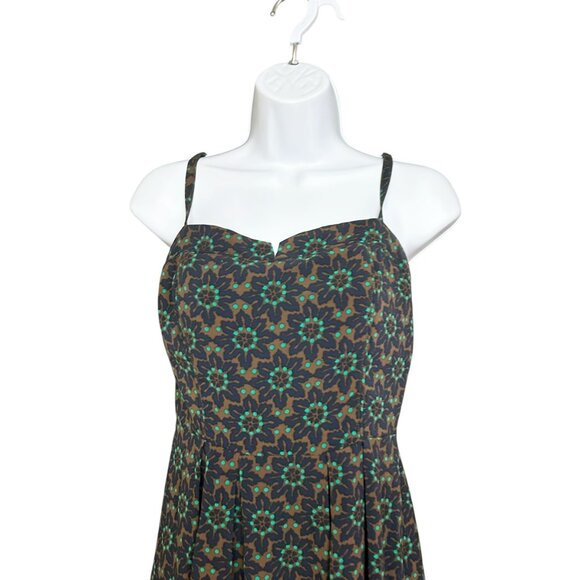 Kismet Dark Print Floral Sweetheart Strappy Sundress Dress Size M - Picture 2 of 5
